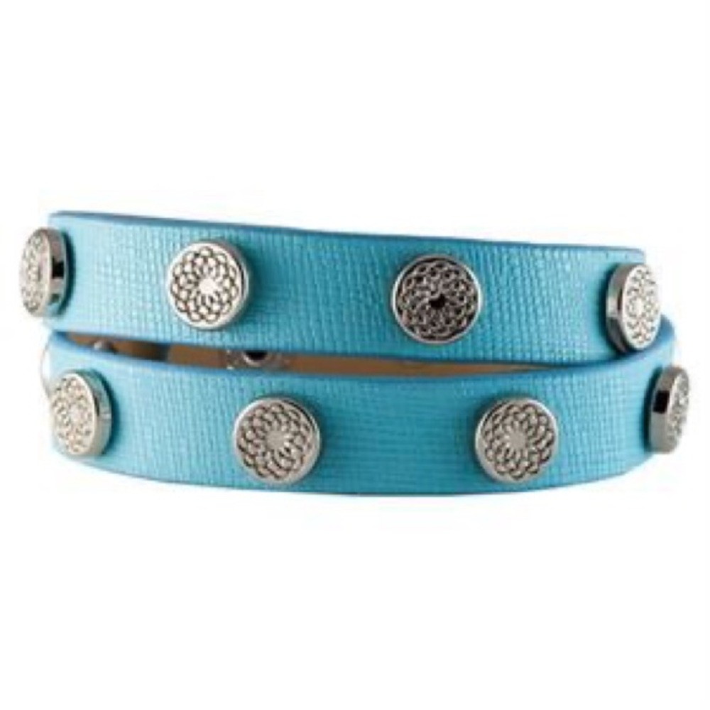 Turquoise Leather Wrap with Silver Studs by Youngevity